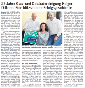 Bille WB - 25 Jahre HDGG - Eine blitzsaubere Erfolgsgeschichte - HDGG Glas- und Gebäudereinigung Holger Dittrich GmbH